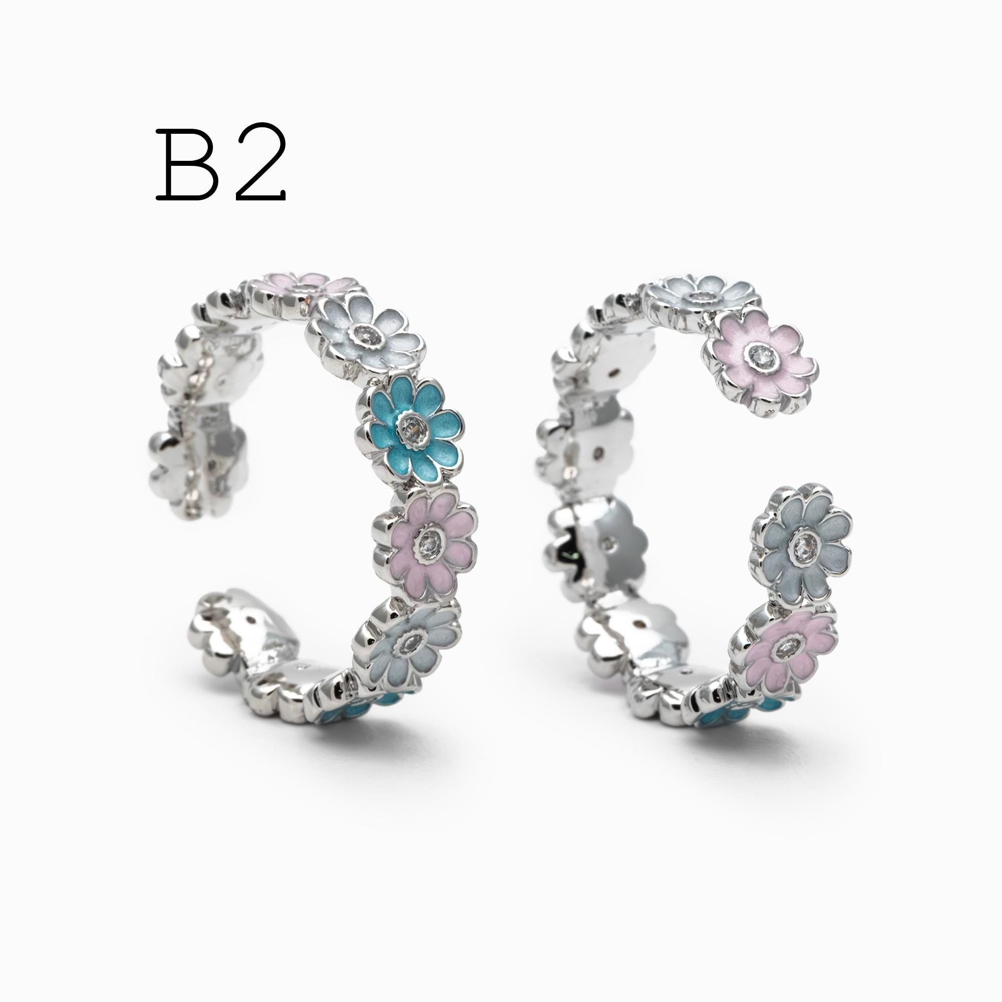 4pcs Gold/ Silver Tone Enamel Ring, Ladybug Ring, Daisy Ring, Everyday Ring, Dainty Rings, Adjustable Ring (#GB-4689)